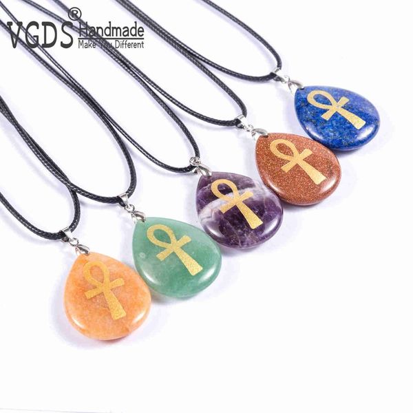 

vampire ankh cross pendant collares egyptian natural crystal charm necklace key to life woman men jewelry accesorios catolicos, Silver