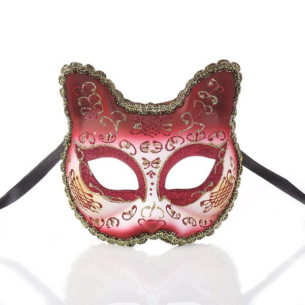 

хэллоуин маска дети маскарад маска венецианский котенок ребенок половина лица дети маскарад косплей