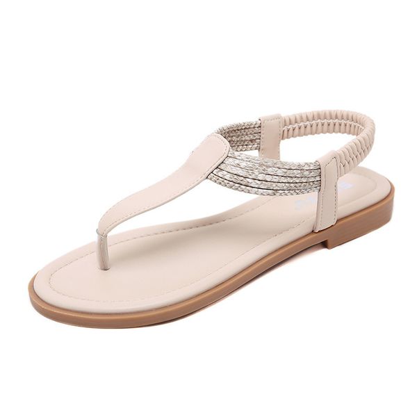 

2019 summer new fashion simple solid color sandals women's comfortable wild casual sandals, Black