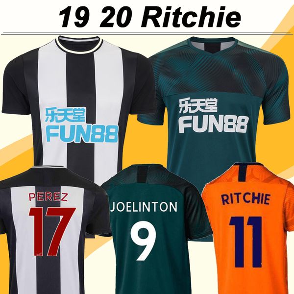 

19 20 ritchie mens soccer jerseys new hayden shelvey home black white away 3rd football shirts perez joselu rondon short sleeve uniforms, Black;yellow