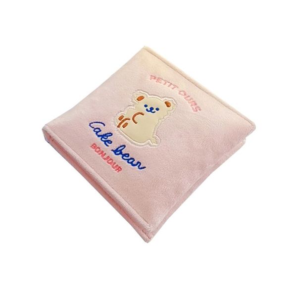 

women cartoon pattern embroidery sanitary napkin pads purse holder organizer