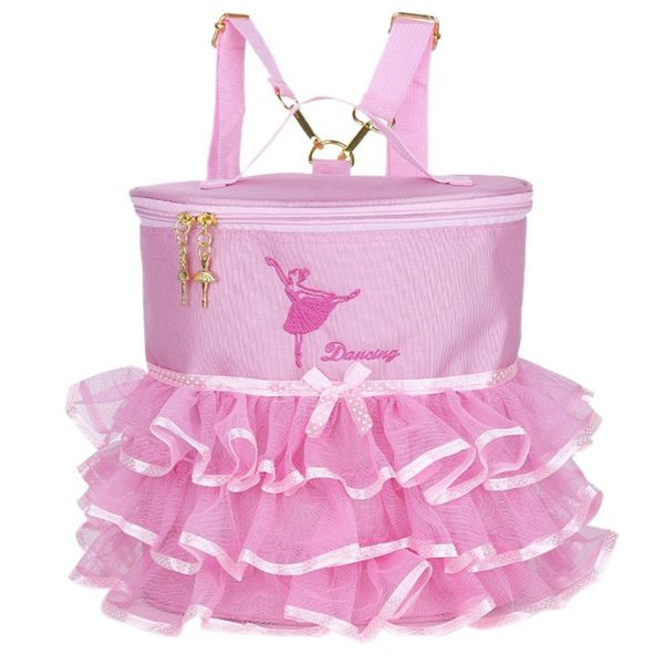 

ruffled girls ballet dance bag handbag students lace fashion cute embroidered tiered school kids backpack shoulder ballerina, Black;red