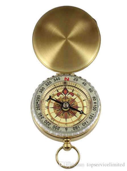 

outdoor sports camping hiking portable brass pocket golden multifunction fluorescence compass navigation new arrival camping tools