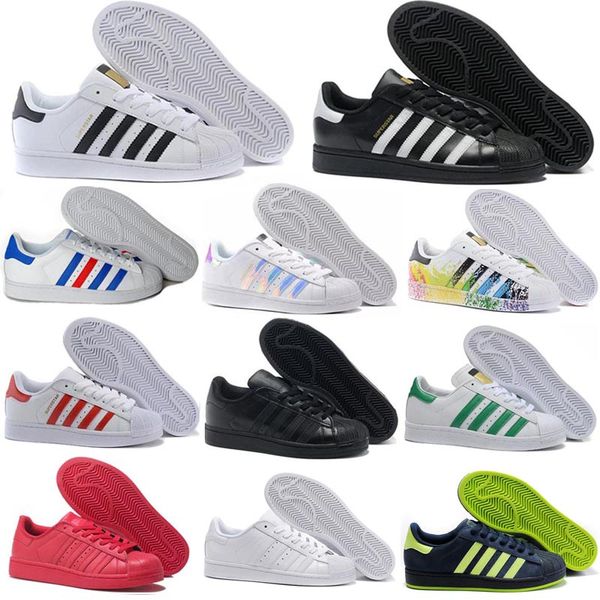 

Стэн Смит Суперзвезда Оригинальный Мужской Женский Chaussures Черный Белый Голограмм