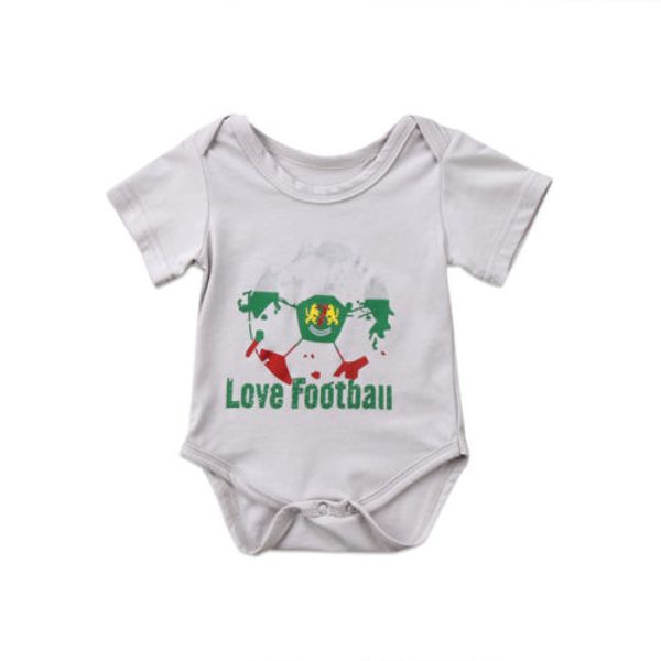 

new fashion newborn baby boys girls clothes football short sleeve romper jumpsuit clothes summer, Blue