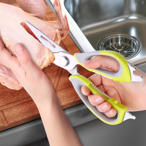 

multi-function kitchen scissors cutter knife board stainless steel kitchen vegetable knives meat potato cheese meat cut, Silver