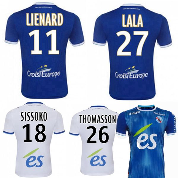 

2019 2020 rc strasbourg soccer jerseys lala djiku lienard sissoko home away 19 20 football shirt s-2xl, Black;yellow