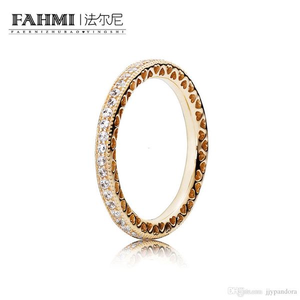 

hywo 100% 925 sterling silver 1:1 original authentic charm 150181cz temperament fashion glamour retro ring wedding women jewelry, Slivery;golden