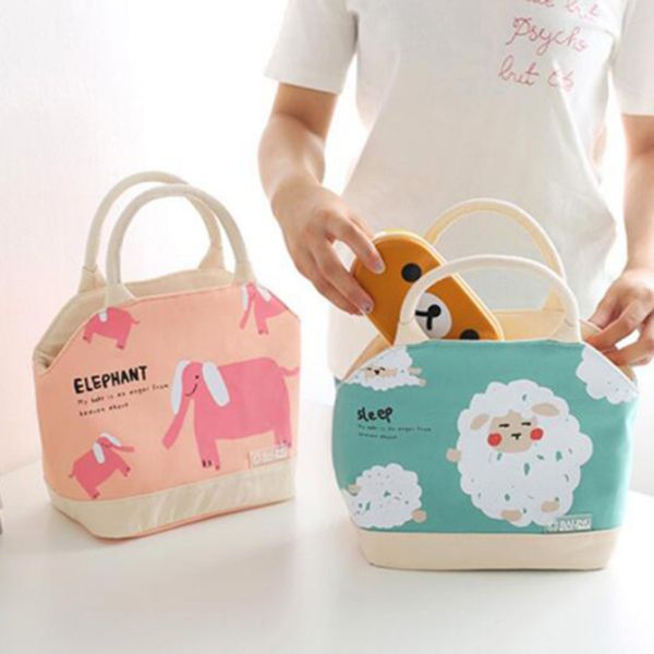 

cute cartoon insulation bags student large capacity picnic thick aluminum foil package lunch bags, Blue;pink