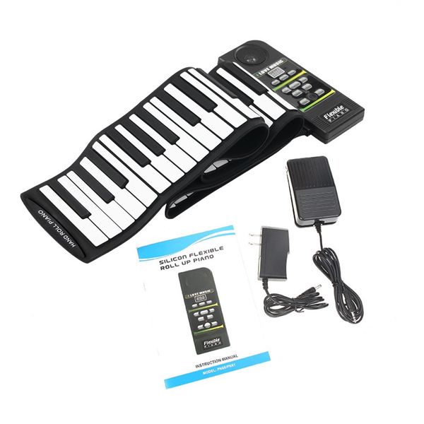 

new flexible piano 88 keys electronic piano keyboard silicon roll up piano sustain function usb port with loud speaker(us plug