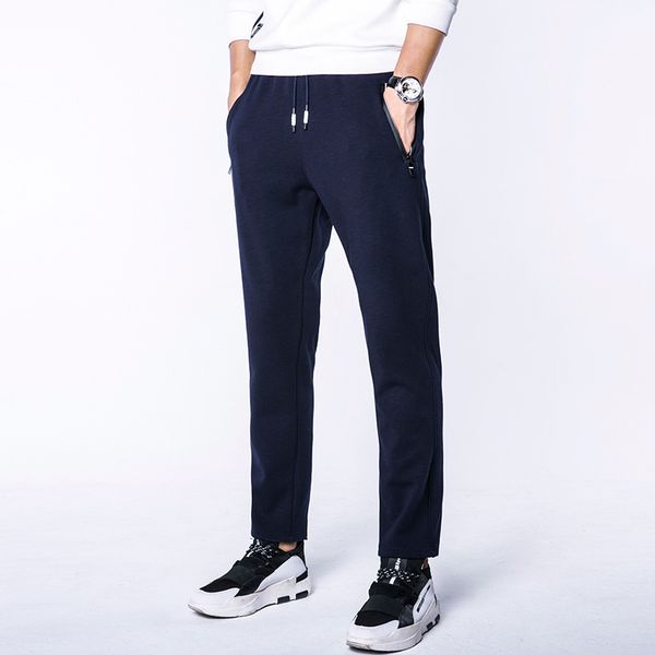 

mrmt 2019 brand winter new men's trousers thick large size casual cotton pants for male warm straight sweatpants trousers, Black