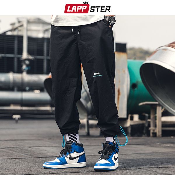 

мужчины черный бегуны брюки мужские 2019 лето сыпучие шаровары повседневный трек hip hop брюки joggers уличная, Black