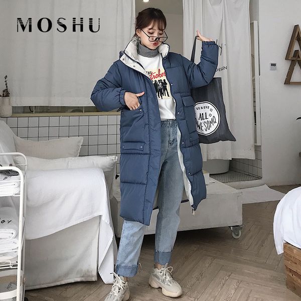 

women winter thick long parka fashion cotton keep warm coats female korea style casual pocket zipper down jackets 2019, Tan;black
