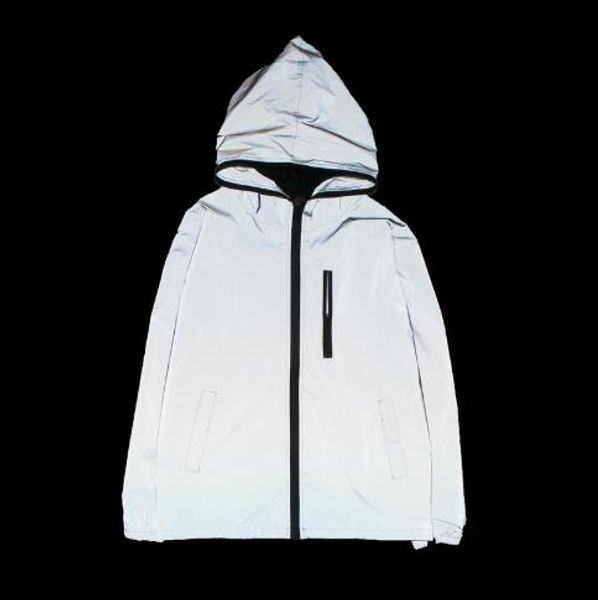 

2019 new fashion style mens windbreaker reflective hooded jacket mens brand sports jacket clothing suit couples designer windbreaker, Black;brown