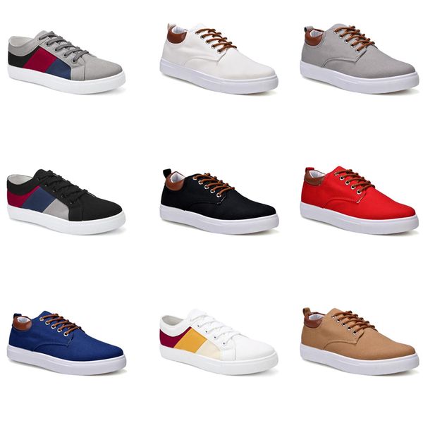 

shipping men shoes no-brand canvas sports casual sneakers white black red grey khaki blue fashion shoes size 40-45 new style 45