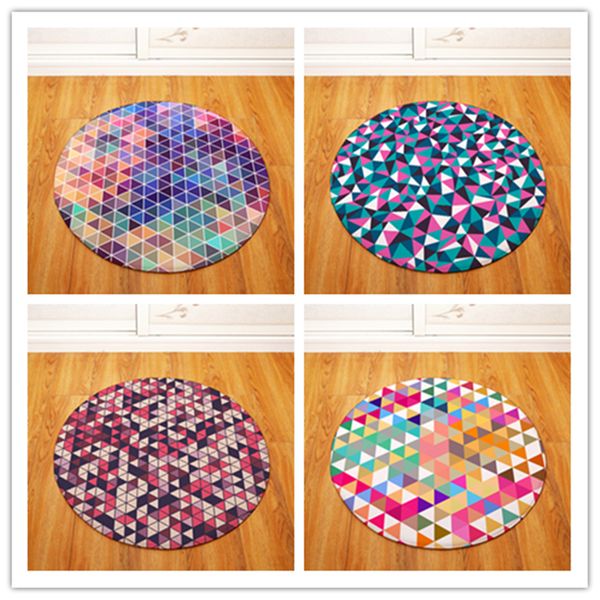

round carpets for living room geometric printed parlor bedroom chair rugs toilet bath decorate non-slip door mat