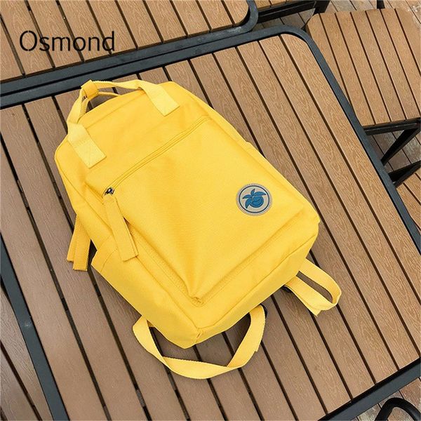 

osmond 2019 women yellow back packs feminine canvas backpack for teenager girls casual travel mochila satchel school bags female