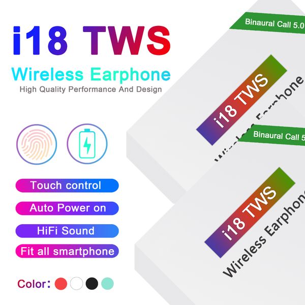 

I18 tw touch5 0 wirele bluetooth headphone upport pop window tereo earphone earbud auto power on auto paring touch u ing