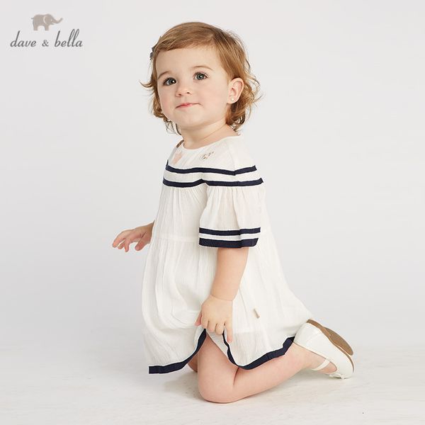 

dave bella summer baby db10213 girl's princess cute dress children party fashion dress kids infant appliques lolita clothes, White