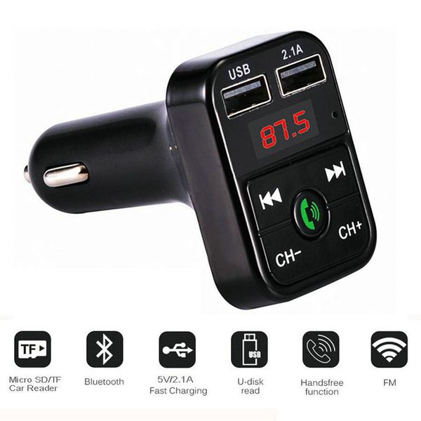 

carb2 bluetooth car kit mp3 player with handswireless fm transmitter adapter 5v 2.1a usb car charger b2 support micro sd card