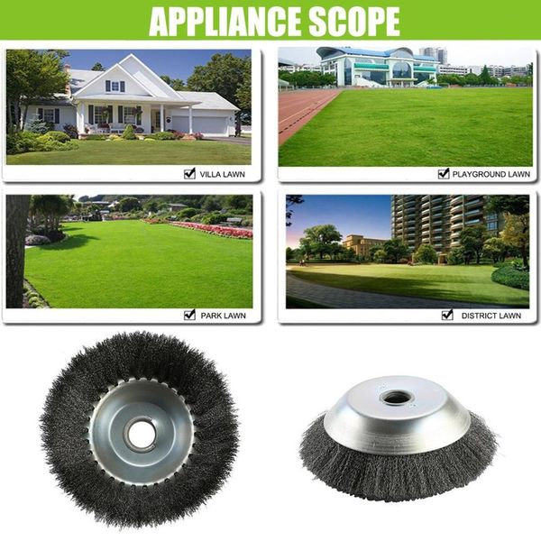 

twisted wire bowl type durable 25mm aperture steel wire weeding brush rotating wheel tools supplies
