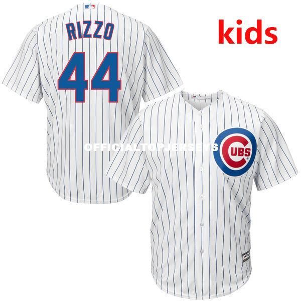 

youth/ kid's anthony rizzo white home cool base baseball jersey, Black;blue