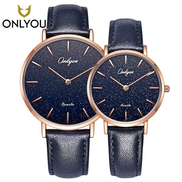 

onlyou fashion lover watches couple casual creative design starry quartz wristwatches women elegant clock 328001, Slivery;brown
