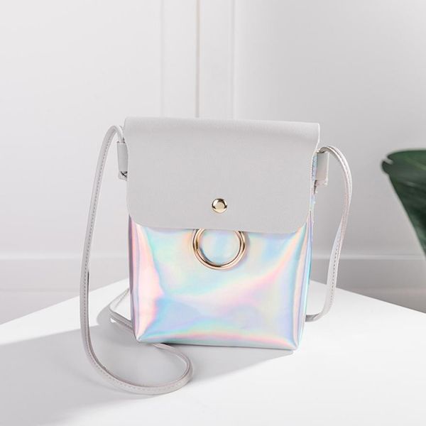 

women shoulder bag coin phone holder mini clutch totes flap fashion laser cover ring hasp crossbody bag women messenger bags