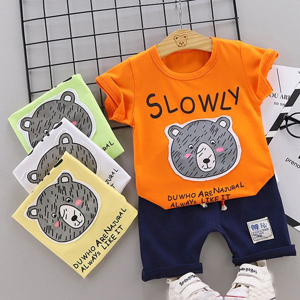 

muqgew 2pcs toddler boys clothes cartoon t shirt shorts pants children clothes outfits set kids roupa infantil, White