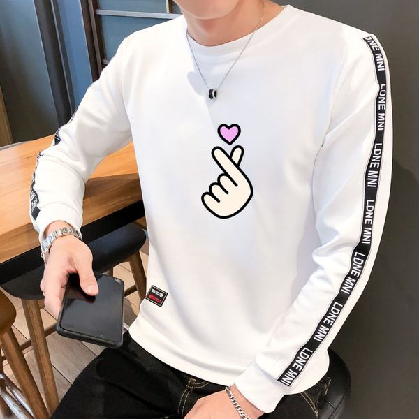 

new fashion heart fingers mens hoodie sweatshirts harajuku streetwear men long sleeve hooded finger heart printed pullover, Black