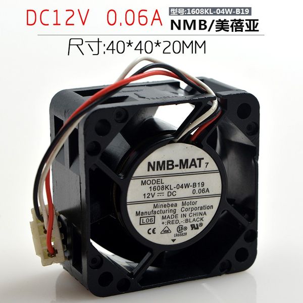 

nmb-mat 1608kl-04w-b19 4cm 4020 dc 12v 0.06a exchange cooling fan