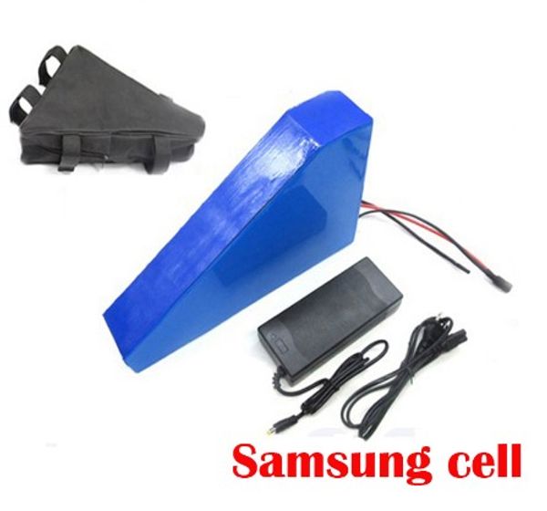 EU US no tax 48V Triangle battery 48V 24AH Ebike batteria al litio uso samsung 3000mah cell 48V Li-ion caricabatterie Con borsa gratuita