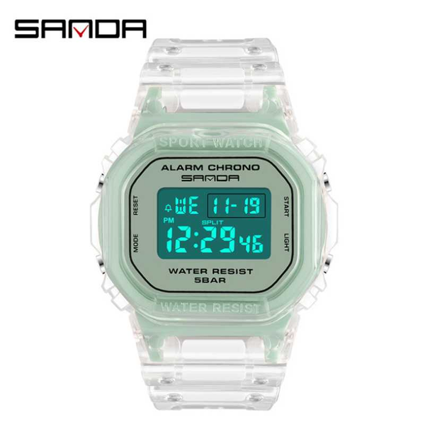 

sanda fashion sport watch women transparent strap led digital clock ladies electronic watch 2009, Slivery;brown
