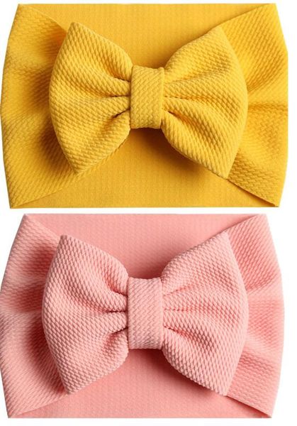 

2020 large 5inch bow girls headband oversized bowknot headwrap kids cotton wide turban cildren girl's party headwear 24pc/lot, Slivery;white