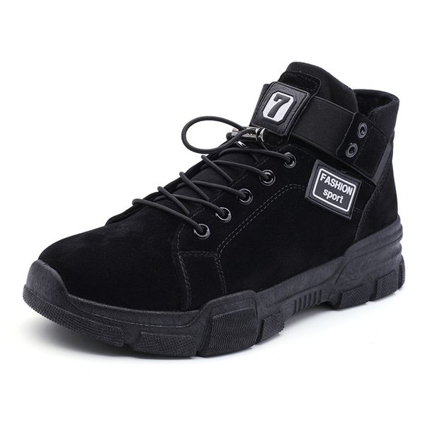 

cowboy boots mens pu leather boots male waterproof shoes chaussure mans casual shoes for men boots footwear male sneakers, Black