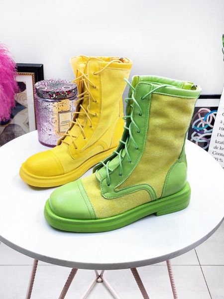 

boots women shoes woman boots canvas ankle 2019 autumn new color matching belt candy color flat shoes elastic x186, Black