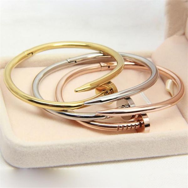 

316l titanium teel brand name nail punk lover women and man bangle couple jewelry with gift