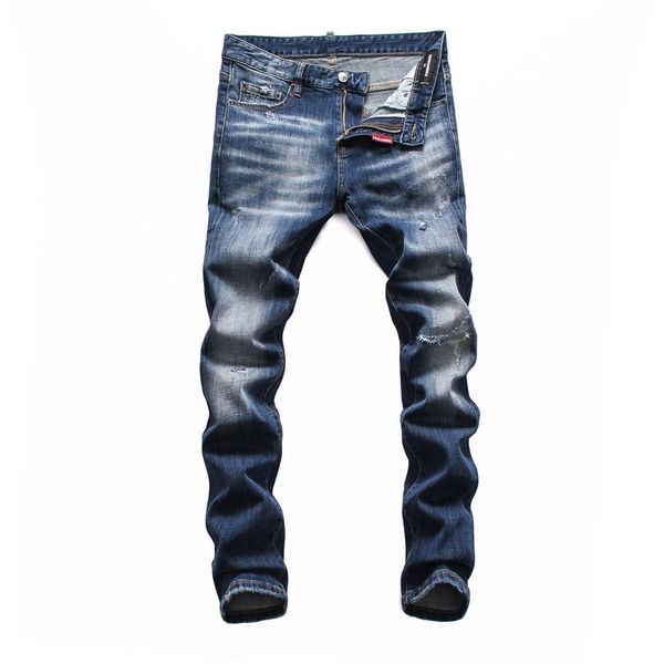 

2020 new arrivals clothing designer pants men designer t shirts print destroyed mens slim denim jeans pour hommes men pants, Blue
