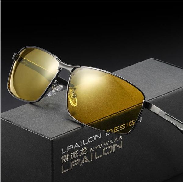 

new aluminum magnesium night vision glasses for driving polarized sunglasses, White;black