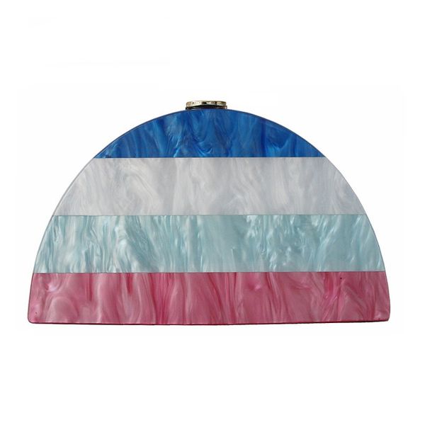 

женская новый стиль одним плечом crossbody сумка stripes contrast color акриловые мешок мода полукруг свадебный ужин сцепления