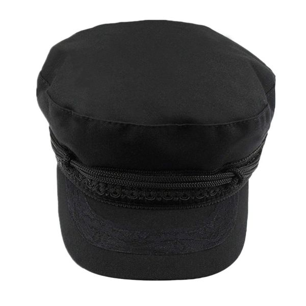 

women military beret hats sailor caps flat bone casquette militaire stylish embroidery lace decoration captain cotton naval caps, Blue;gray