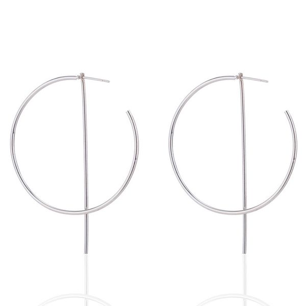 

new silver gold color vintage punk big hoop earrings for women fashion round circle earring brincos wedding jewelry gifts, Golden;silver