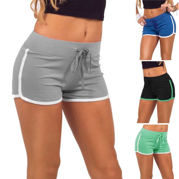 

2019 summer 5 colors casual cotton solid short high waist shorts femininos women workout shorts bottom 3, White;black