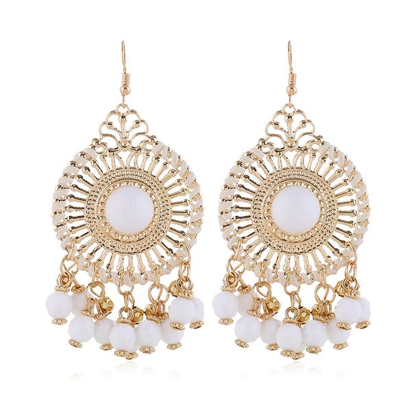 

vintage handmade beads jhumki jhumka earrings bohemia party jewelry, Silver