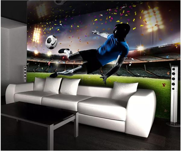 

wdbh custom p 3d wallpaper hd football field player shooting living room background home decor 3d wall murals wallpaper for walls 3 d