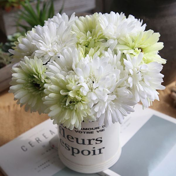 

7pcs/lot bouquet artificial flowers silk flowers artificial gerberas for home decoration wedding bouquets decoration