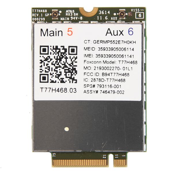 

для hp elitebook 745 840 850 lt4211 gobi5000 4g lte / evdo/hspa+ / gsm / gprs / edge беспроводной модуль wwan ngff m. 2 card sps:793116-001