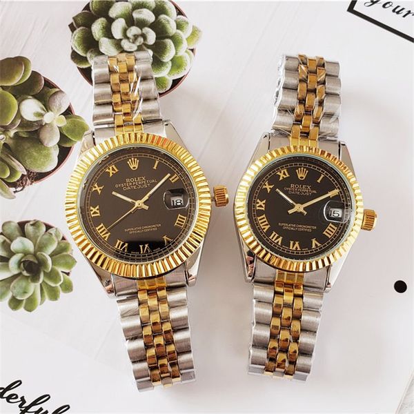 

tooth ring 36/40mm luxury mens watches automatic watch new luxury fashion brand gold watch men and women gift clock relogio wristwatches, Slivery;brown