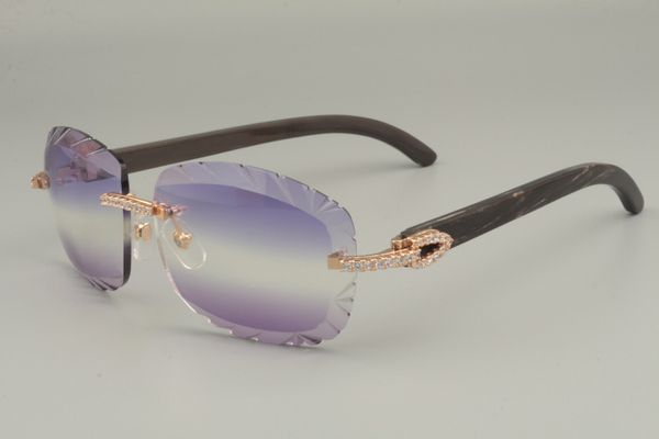 

19 years new natural mixed horn / black flower horn sunglasses, 8300715, personalized diamond engraved lens sunglasses, size: 58-18-140mm, White;black