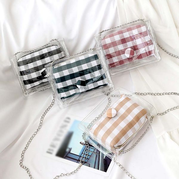 

xiniu women's fashion shoulder bag solid color diagonal bag transparent shoulder designer borsa a tracolla da donna#40